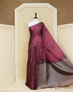 Deep wine colour soft silk saree