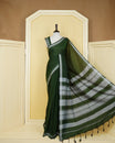 Green & Grey colour mul cotton saree