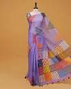 Lavender colour Linen Cotton Saree