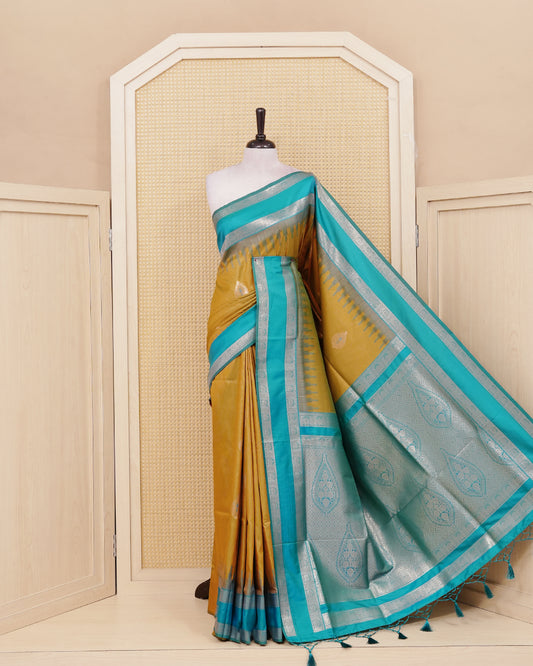 Mehandi colour soft silk saree