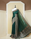 Dark Green Colour banaras bandhani saree