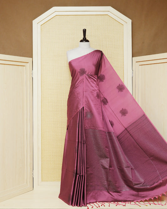 Light onion colour soft silk saree