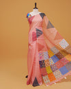 Peach colour Linen Cotton Saree
