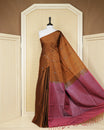 Brown colour soft silk saree