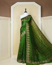 Mehendi Green Colour banaras bandhani saree