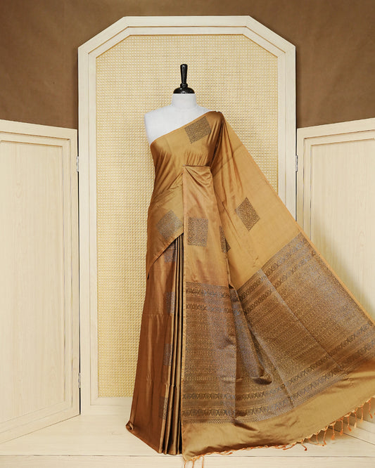 Antique gold colour soft silk saree
