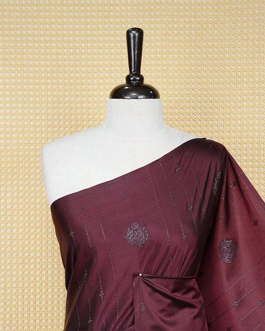 Wine colour soft silk saree