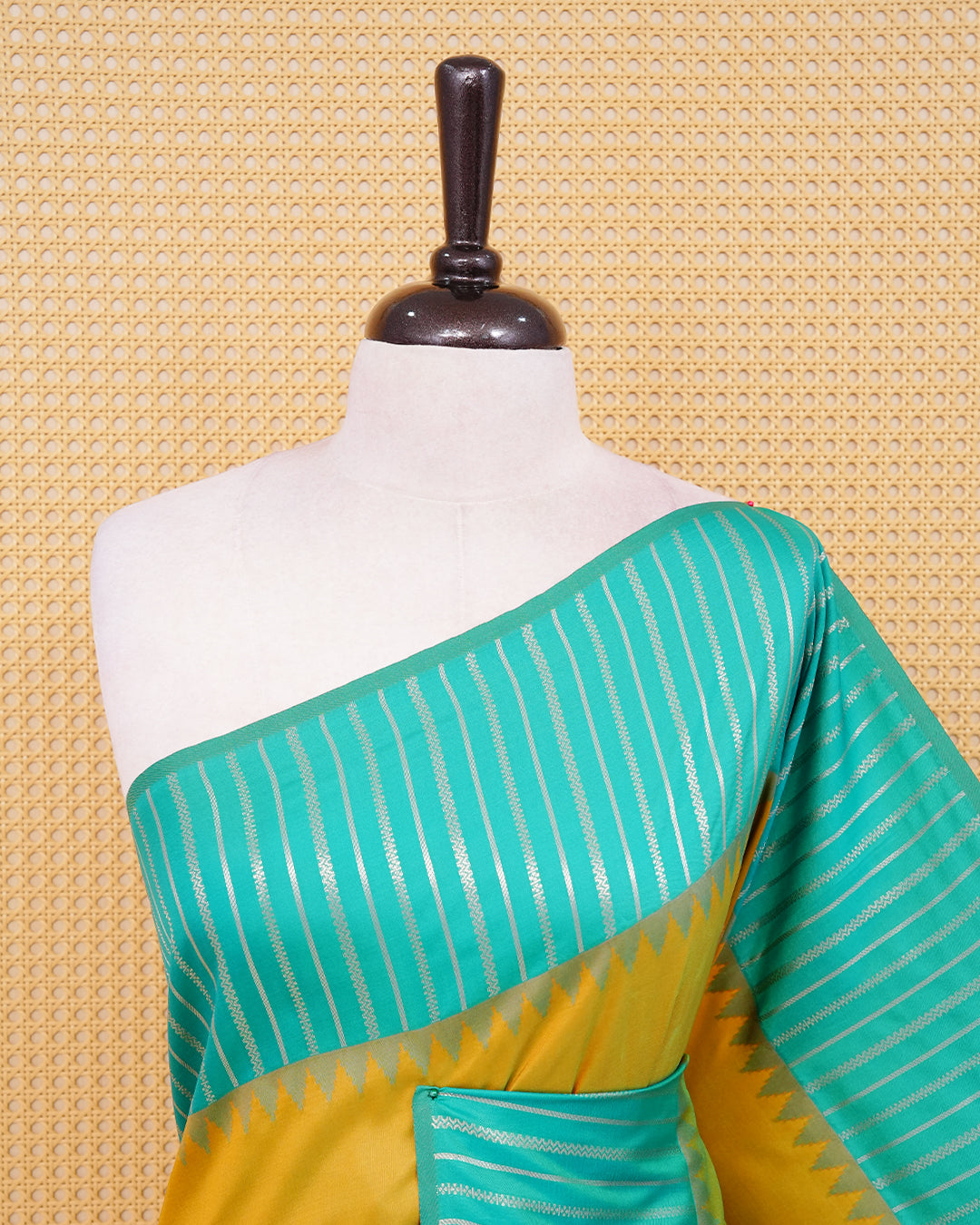 Olive & green double shade colour soft silk saree