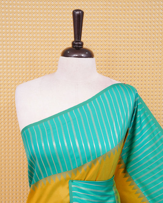 Olive & green double shade colour soft silk saree