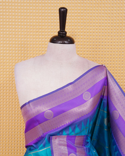 Tortoise blue colour soft silk