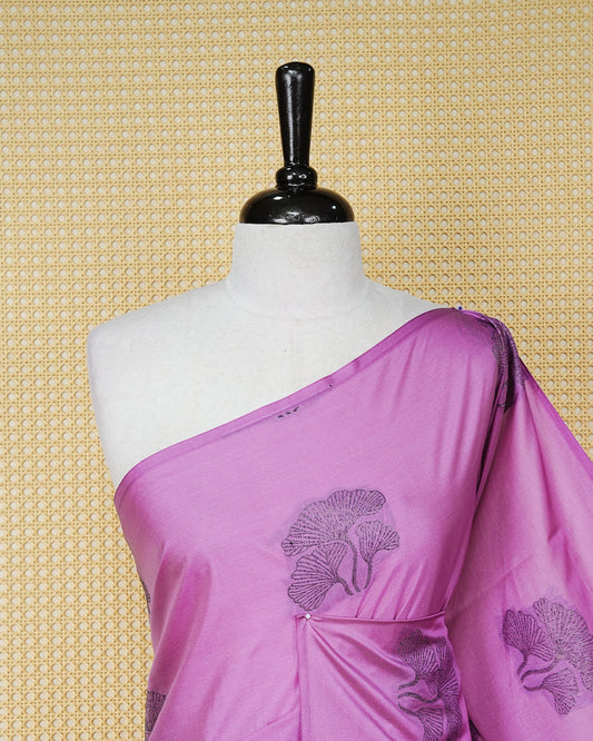 Light orchid colour soft silk saree