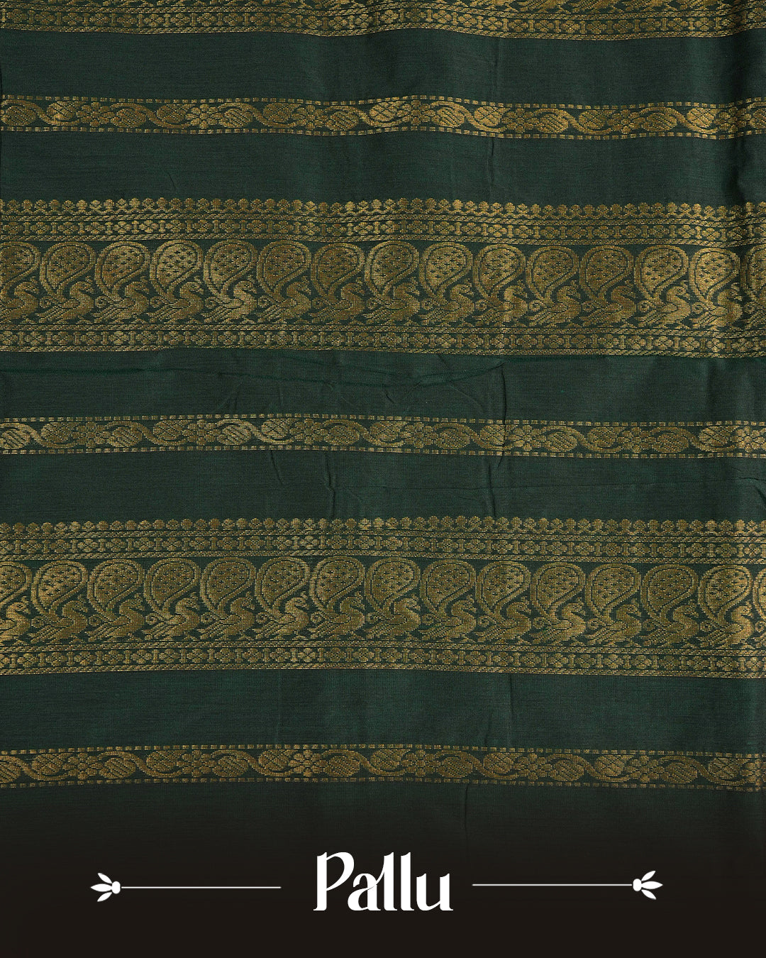 Maroon colour kalyani cotton saree featuring gold zari Stripes on body, complemented by Green colour with Antique zari border, paired with matching blouse piece
