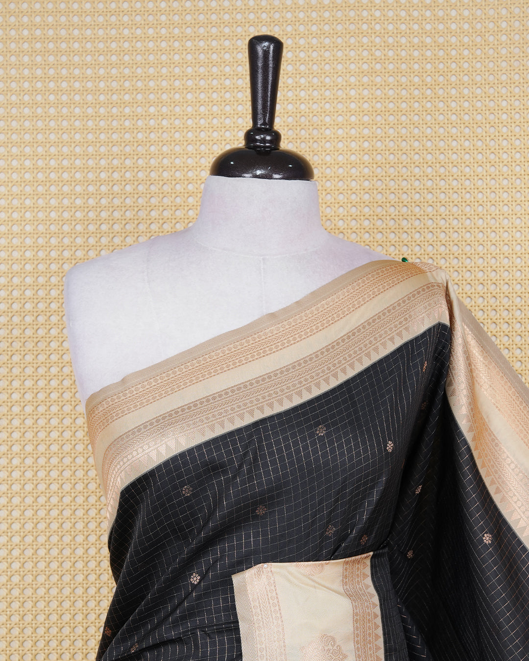Black colour soft silk saree