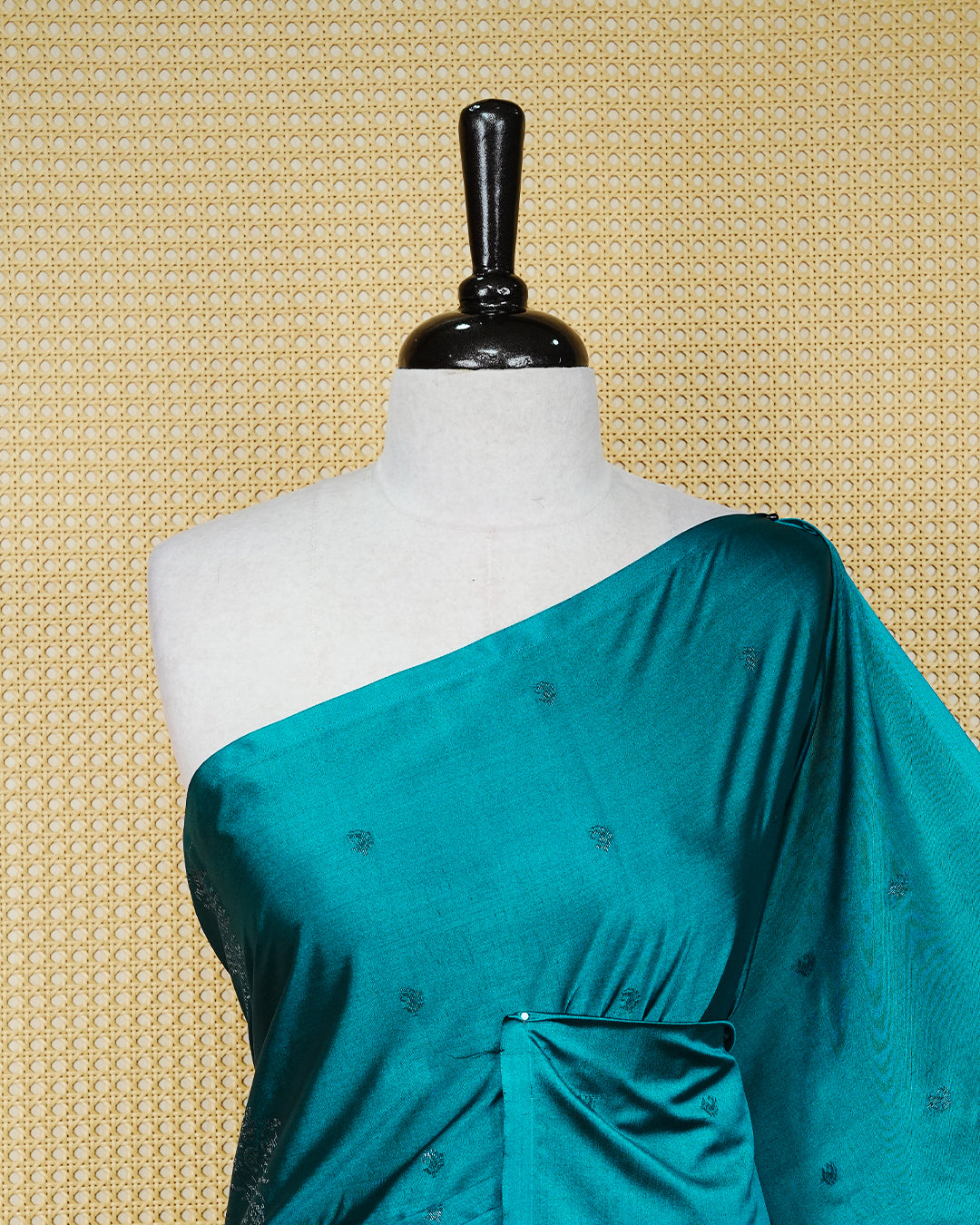 Peacock blue colour soft silk saree