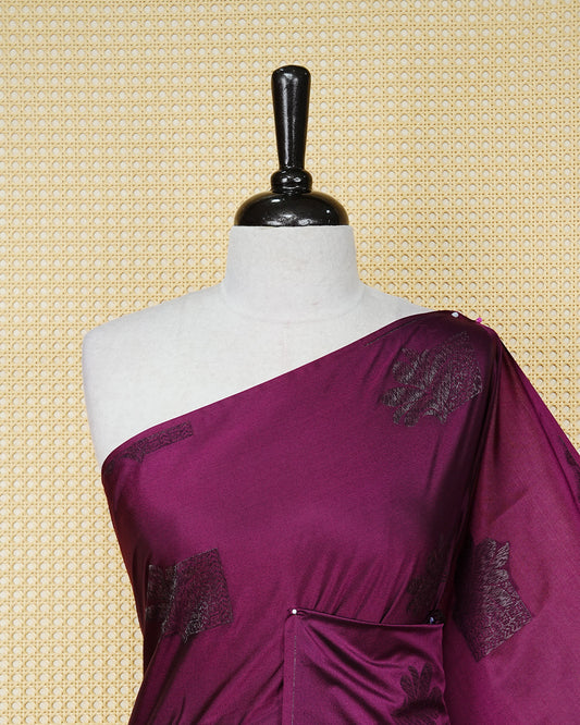 Wine colour soft silk saree