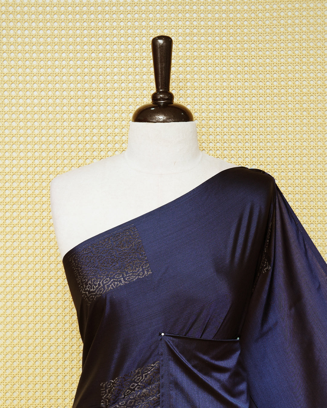 Navy blue colour soft silk saree