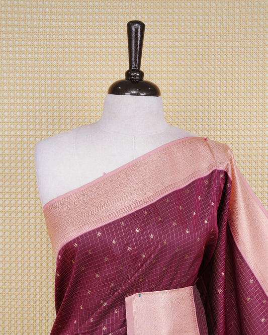 Plum purple colour soft silk saree