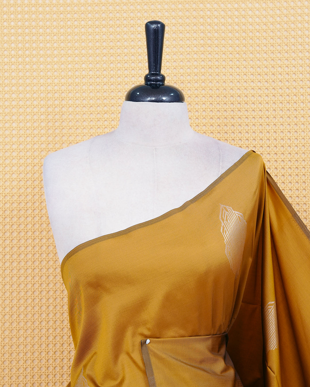 Mustard colour soft silk saree