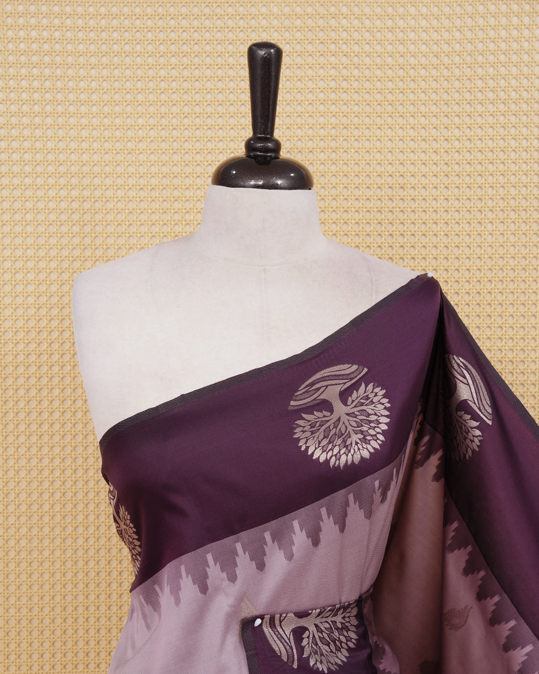 Lilac lavender colour soft silk saree