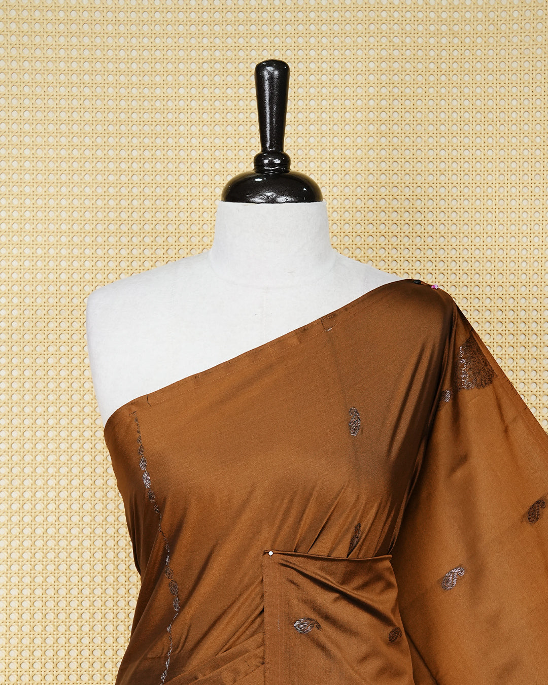 Brown colour soft silk saree