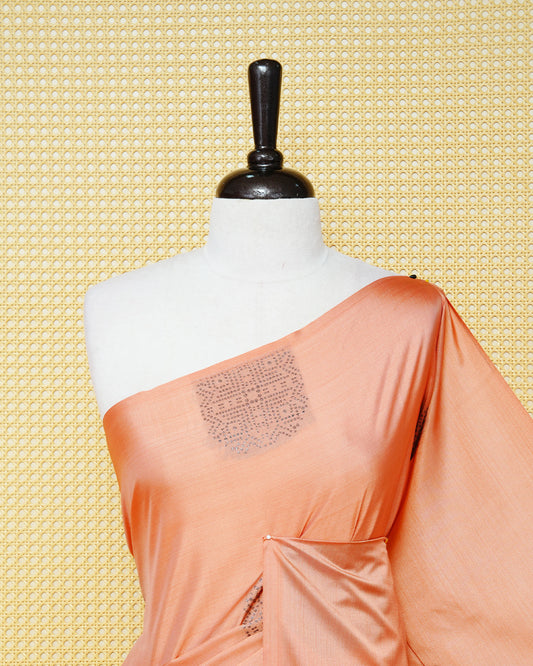Pastel peach colour soft silk saree