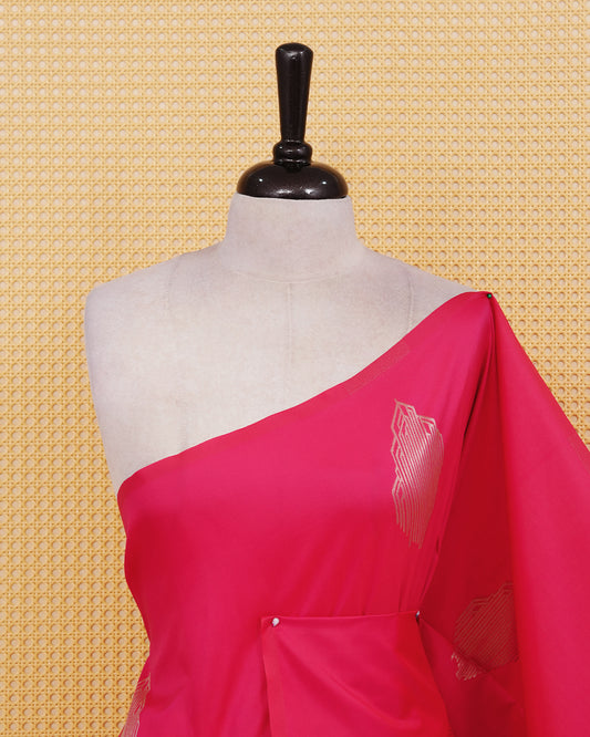 Rani pink colour soft silk saree