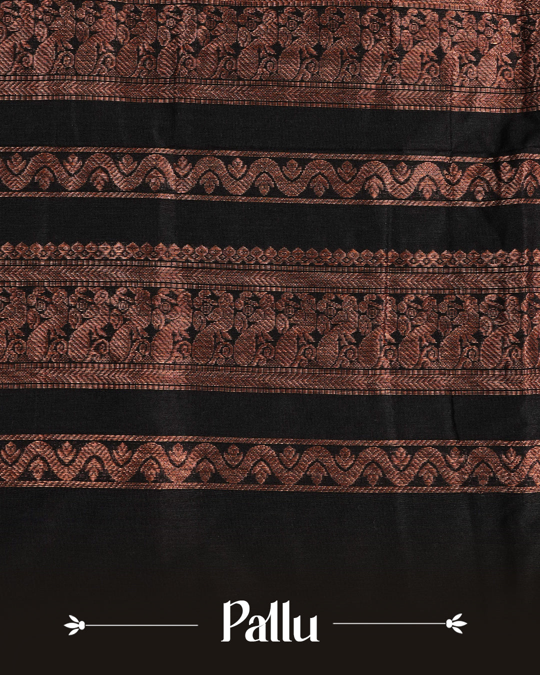 Pink Colour Kalyani Cotton Saree Featuring Gold Zari Patterns on the Body, Complemented by a Black Colour with Gold Zari Border , Paired with a Matching Blouse Piece.