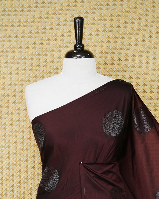 Dark coffee brown colour soft silk saree