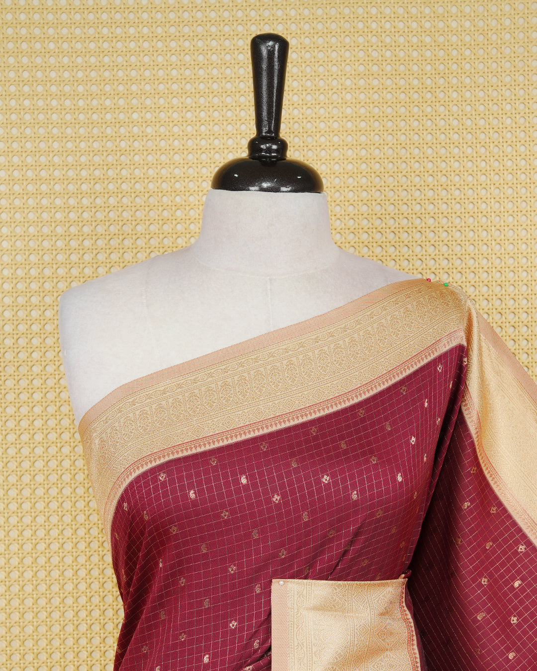 Maroon colour soft silk saree