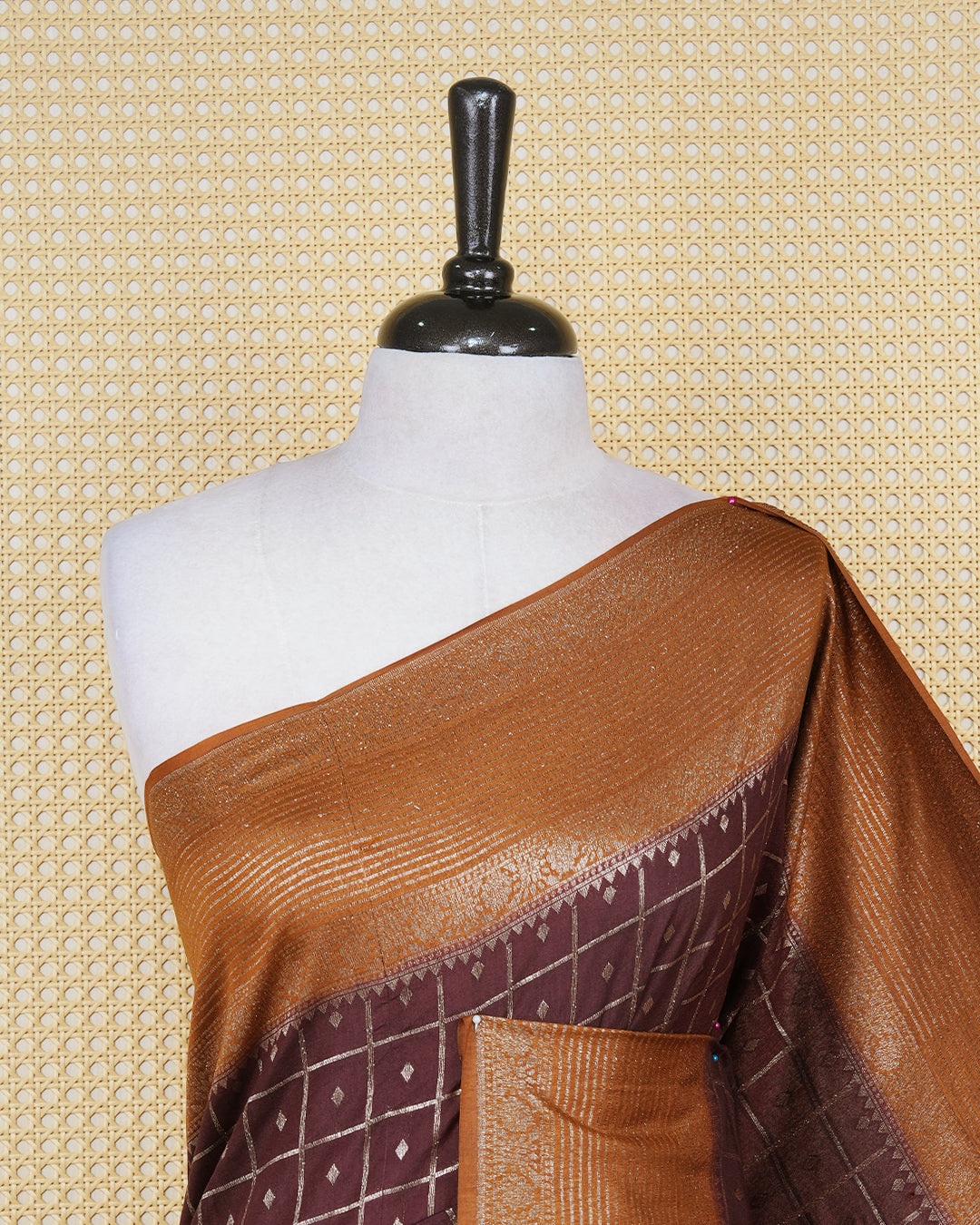 Coffee brown colour soft silk saree