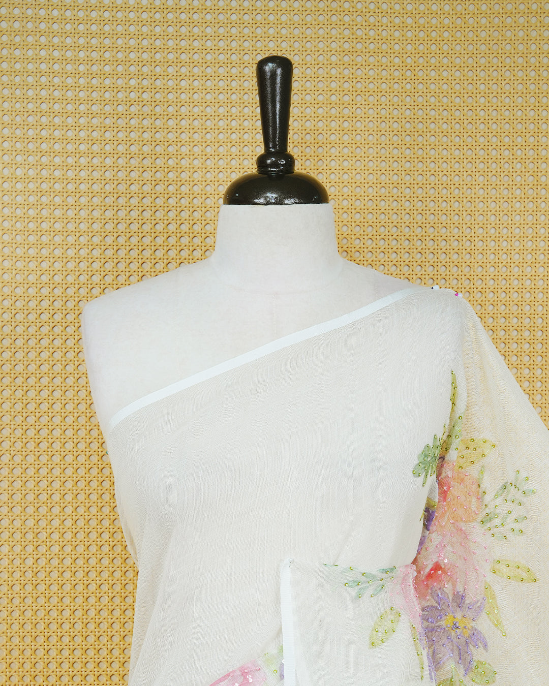 Light Green colour linen tissue saree.