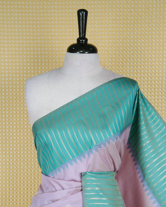 Pastel lilac colour soft silk saree