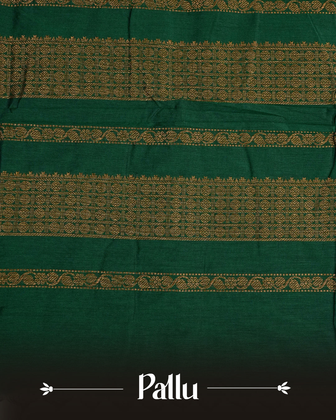 Magenta colour kalyani cotton saree featuring gold zari Floral pattern on body, complemented by Green colour with Gold zari border, paired with matching blouse piece