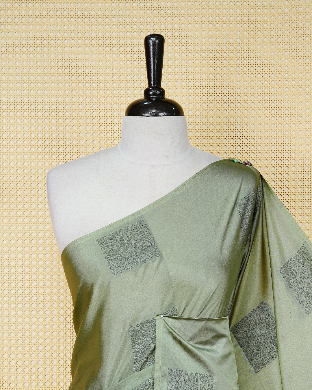 Sage green colour soft silk saree