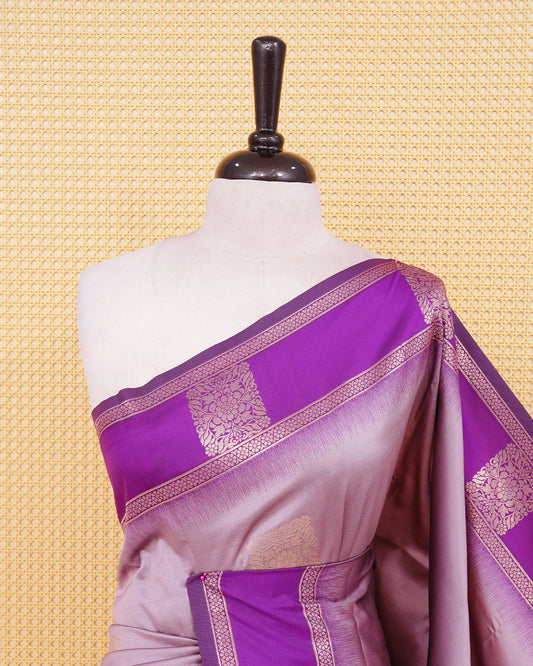 Lavender colour soft silk saree
