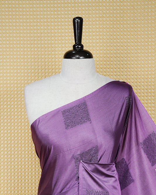 Lavender colour soft silk saree