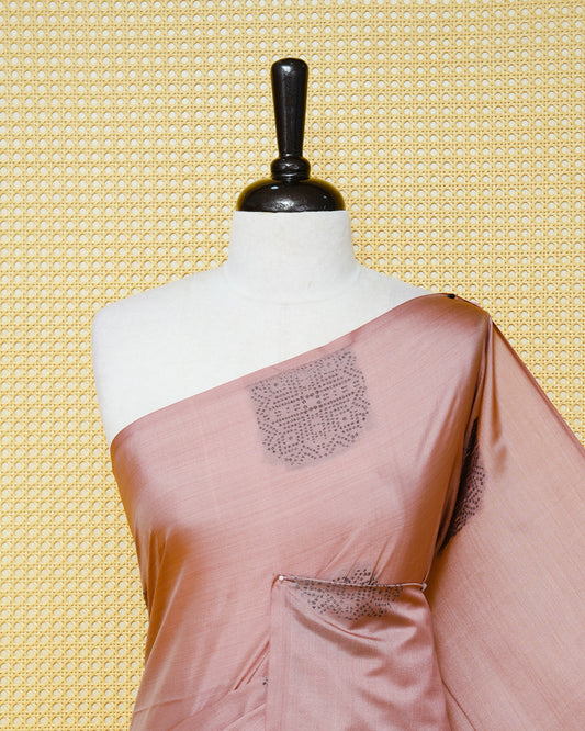 Dark pastel pink colour soft silk saree