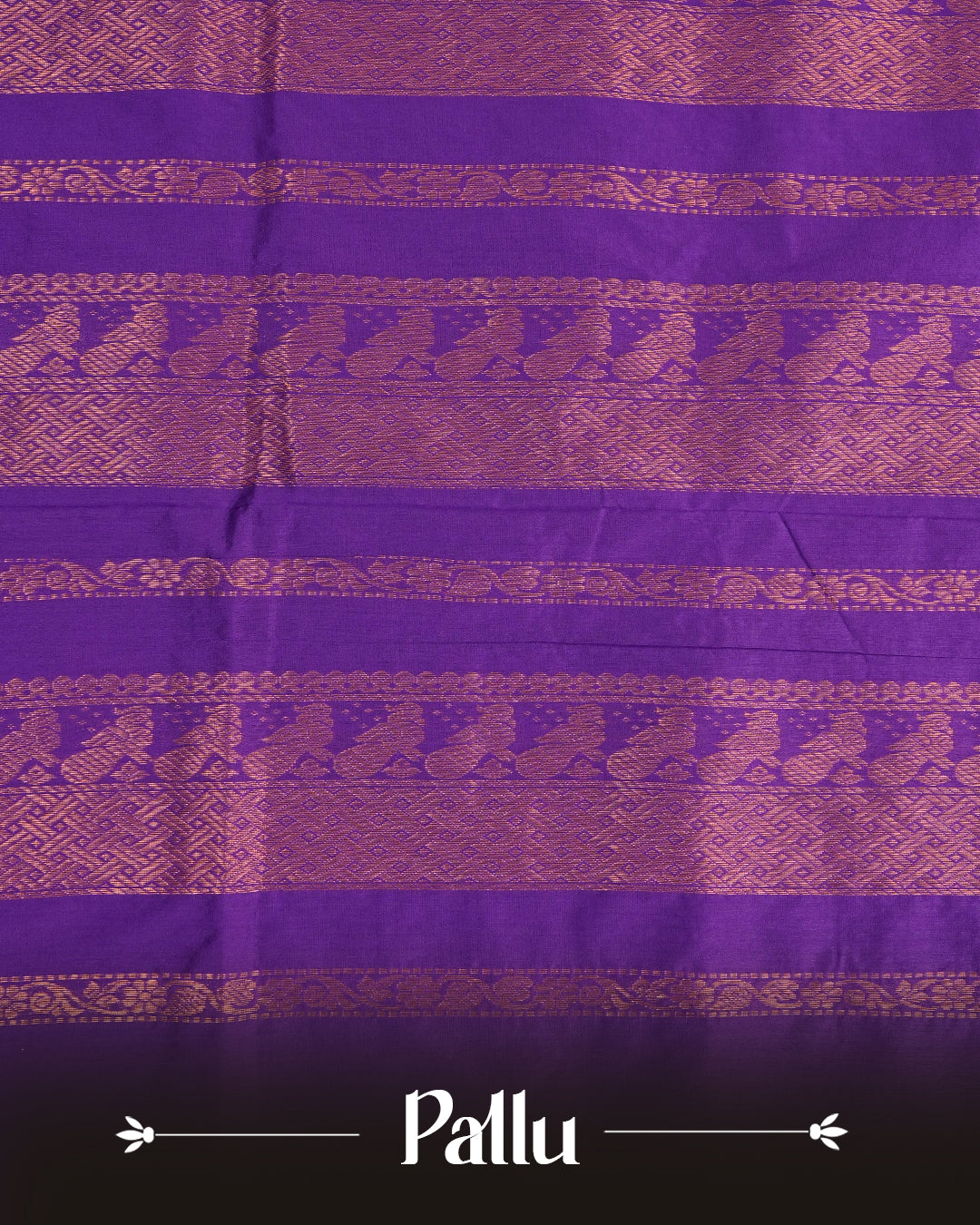 Wine colour kalyani cotton saree featuring gold zari check pattern on body, complemented by Violet colour with Antique zari border, paired with matching blouse piece