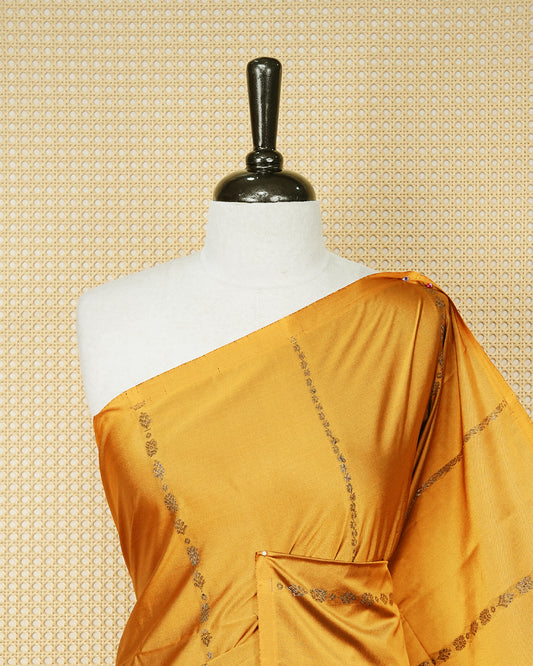 Duke Mustard Yellow colour soft silk saree
