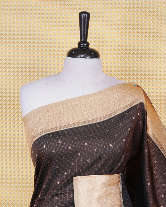 Coffee Brown colour soft silk saree