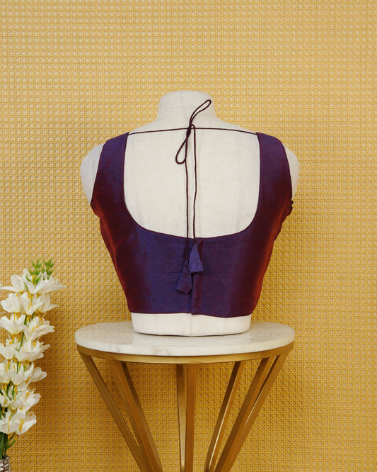 Purple Colour Plain Blouse Featuring A Classic U Neckline, Sleeveless Design, And A Simple, Clean Finish.