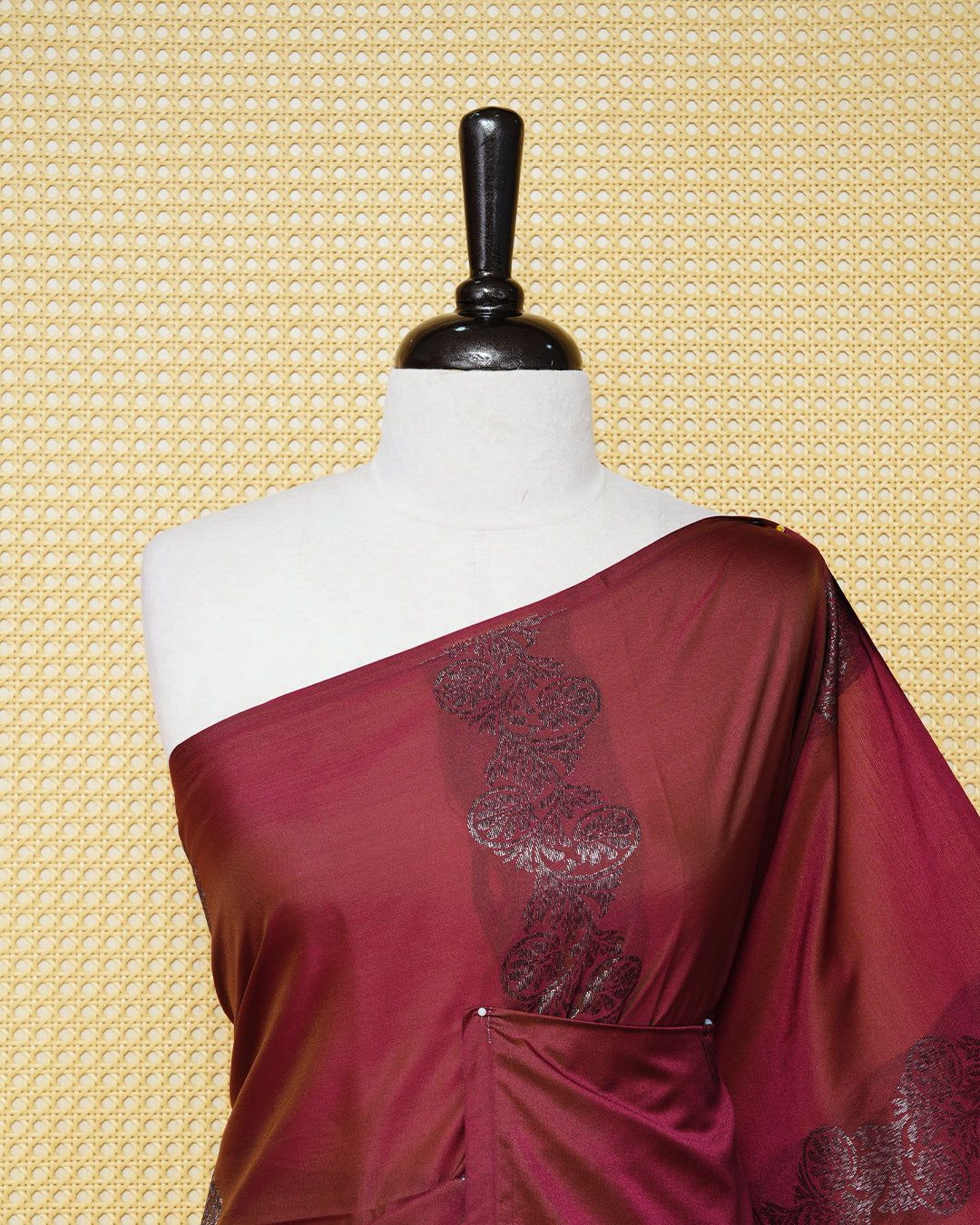 Maroon & green colour double shade soft silk saree