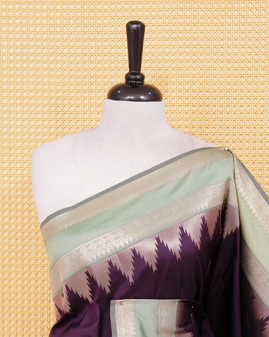 Deep purple colour soft silk saree