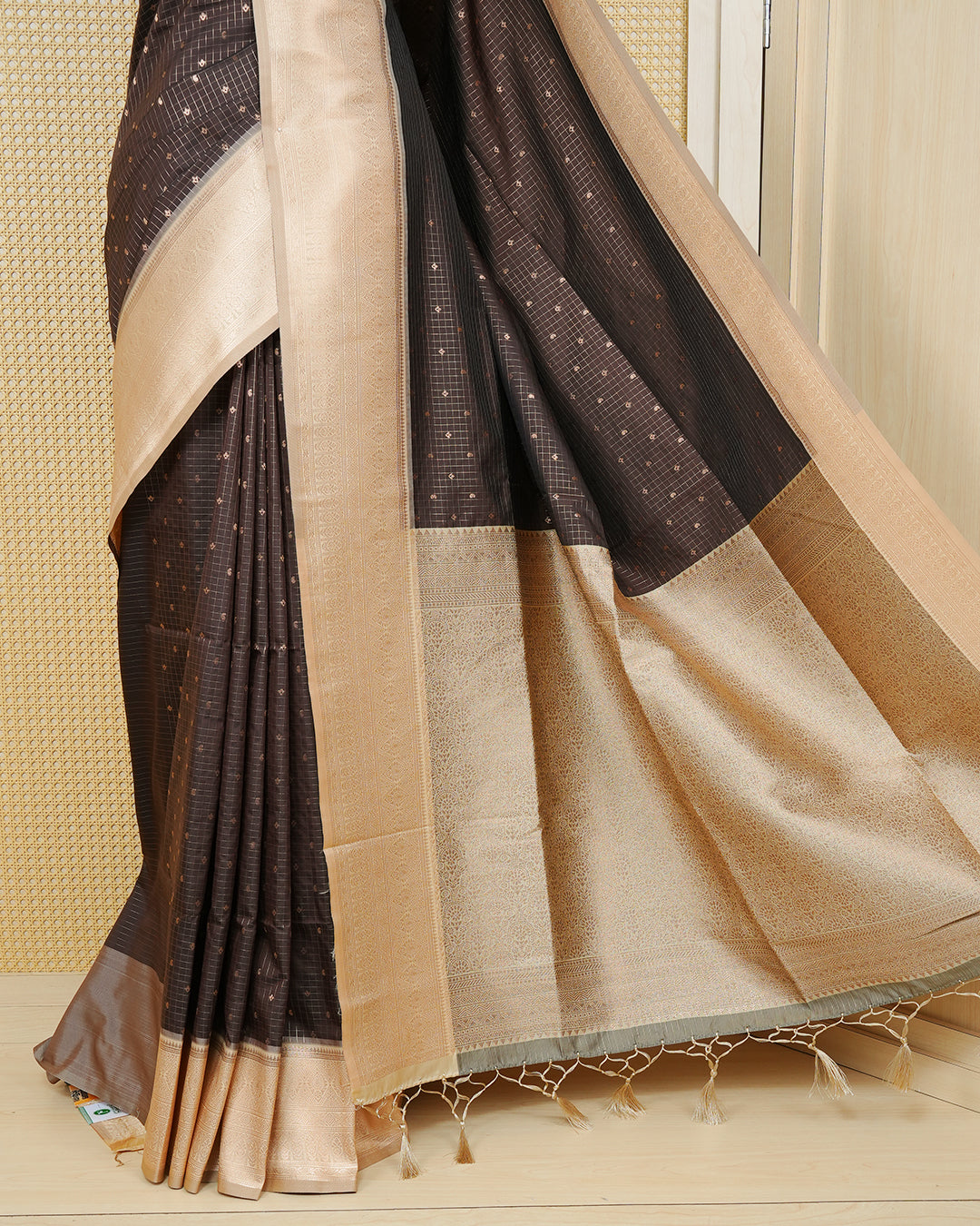 Coffee Brown colour soft silk saree