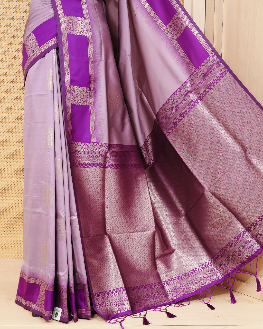 Lavender colour soft silk saree
