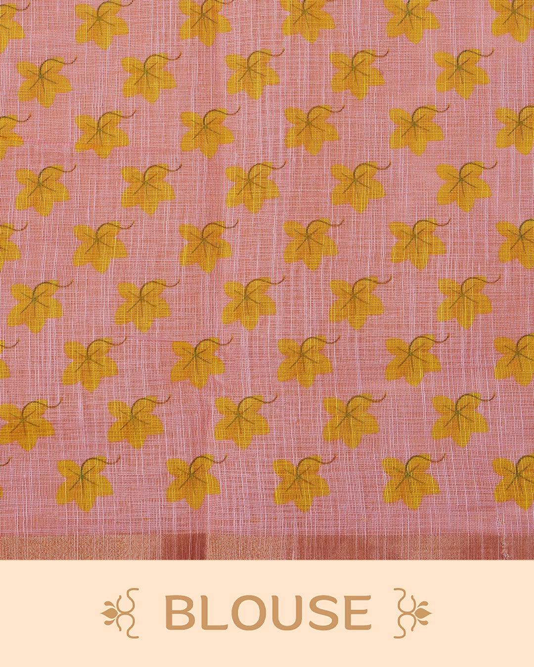 Pink Colour Semi Linen Saree