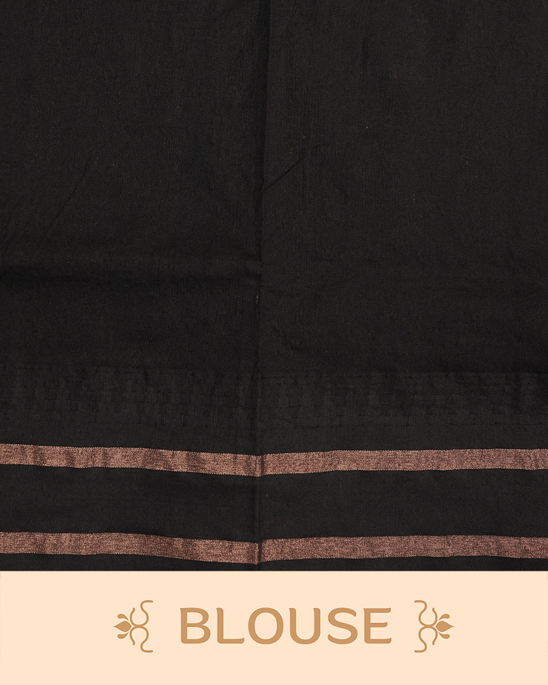 Light Green colour kalyani cotton saree featuring gold zari Motifs on body, complemented by Black colour with  Gold zari border, paired with matching blouse piece