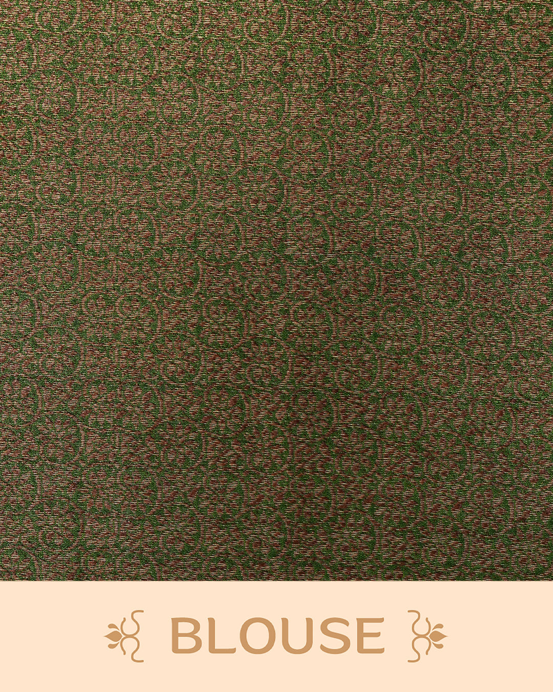 Dark teal colour semi linen saree thread motifs on body, contrast mehndi green colour gold zari border, rich pallu comes with matching blouse piece