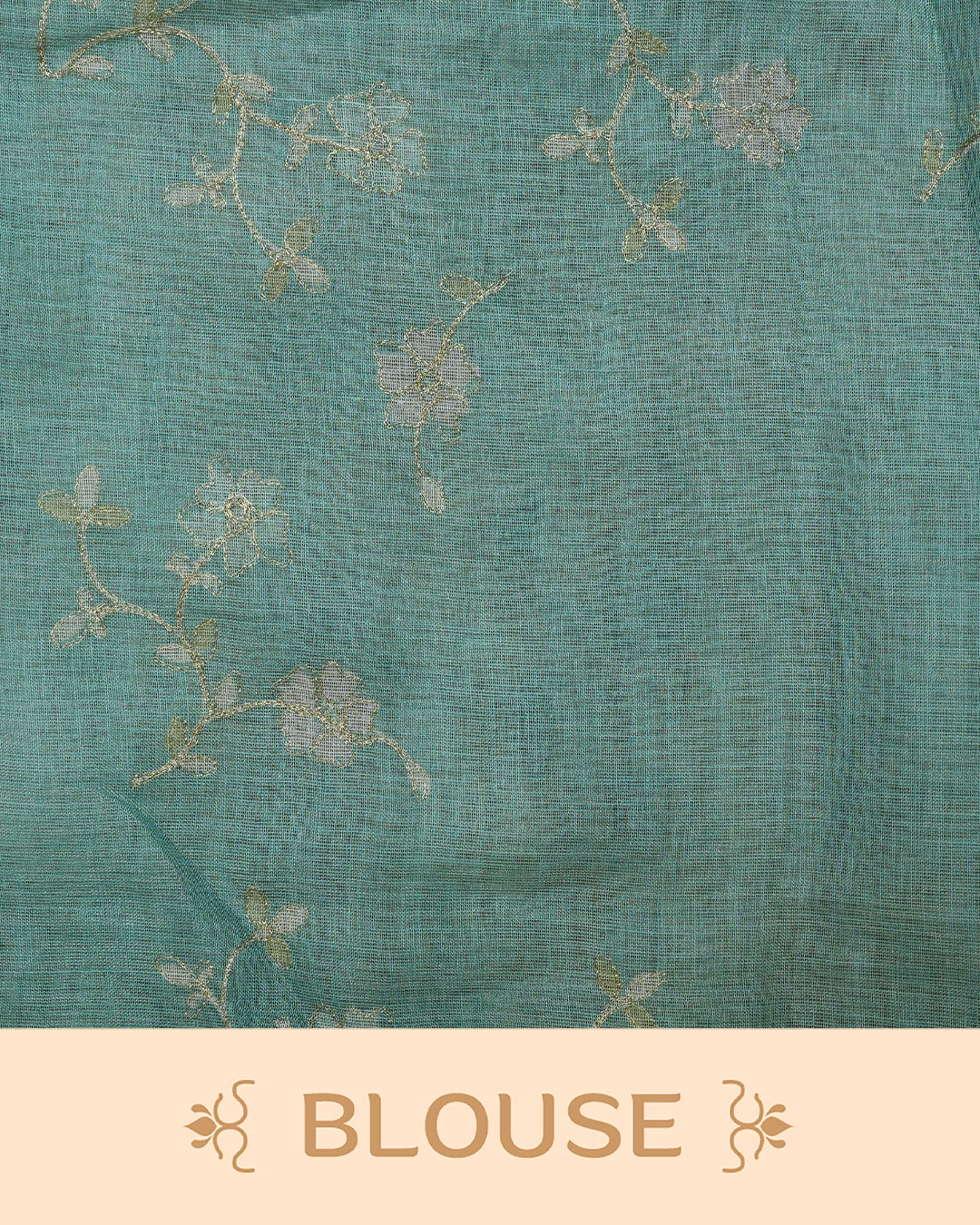 Pastel Teal Green colour linen Tissue BKU inspired Saree.