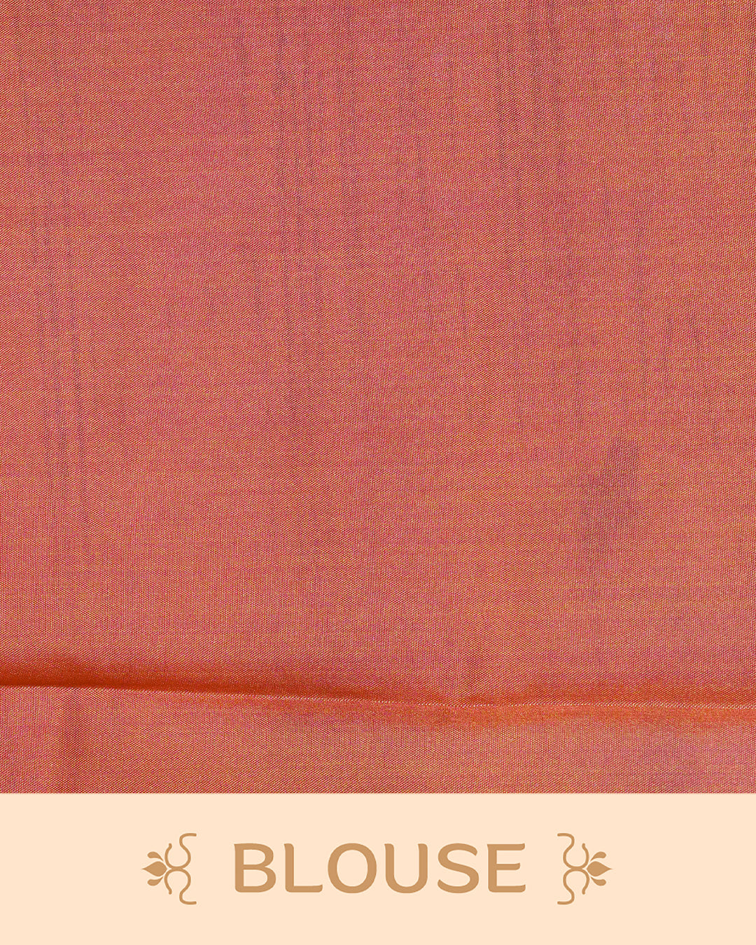 Brick orange colour soft silk saree featuring antique zari motifs on body with contrast self colour pallu & paired with matching blouse piece.